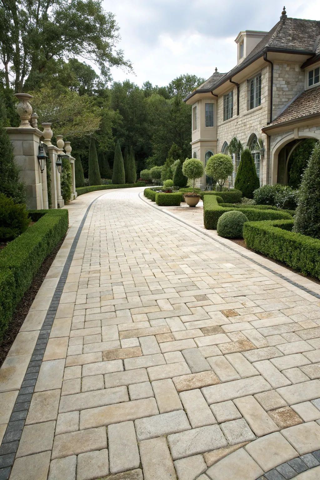 Estate tumbled paver driveway in Rockledge FL by ELSO Contracting